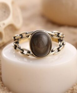 Adjustable "Sacred Confidence" Rings in Golden Obsidian