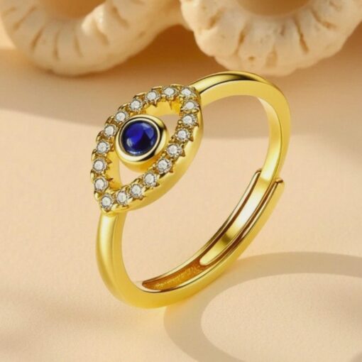 Adjustable "Evil Eye" Ring