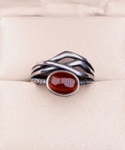 Adjustable Garnet & Silver Ring 'Prema'