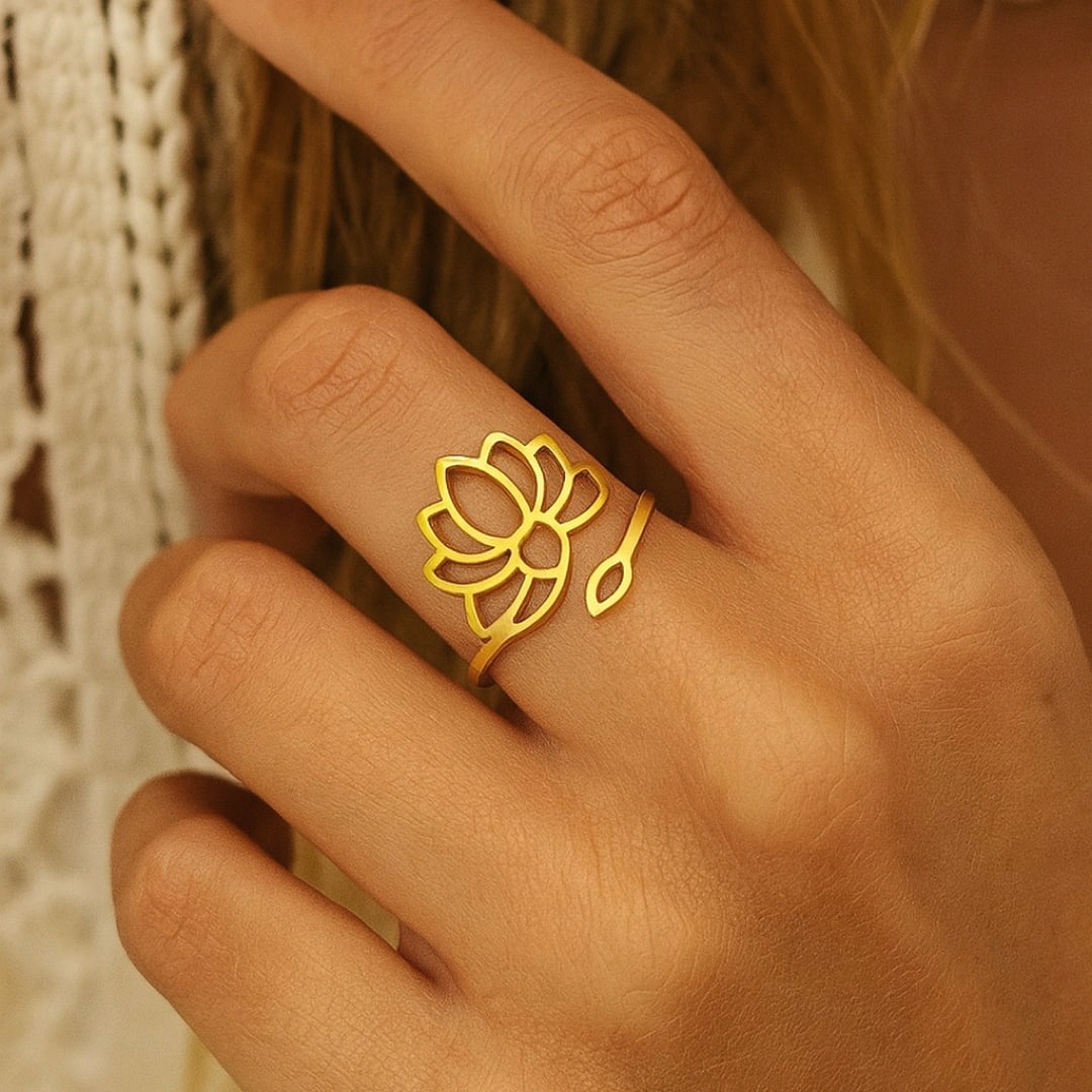 Adjustable Divine Lotus Ring