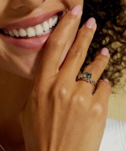 Adjustable 'Vegetal Awakening' Ring in Moss Agate