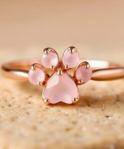 Adjustable "My Heart on Legs" Ring in Rose Quartz