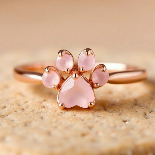 Adjustable "My Heart on Legs" Ring in Rose Quartz