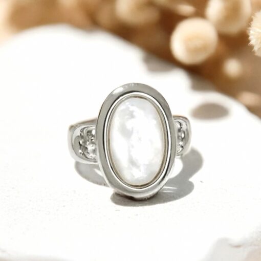 Adjustable "Hidden Treasure" Mother of Pearl & Silver Ring