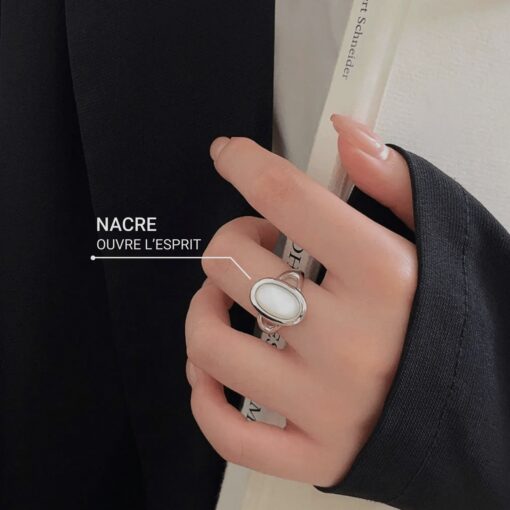 Adjustable "Hidden Treasure" Mother of Pearl & Silver Ring