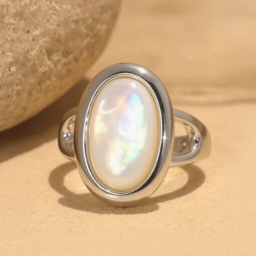 Adjustable "Hidden Treasure" Mother of Pearl & Silver Ring