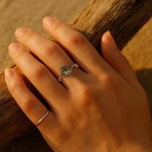 Adjustable "Clarity of Mind" Ring in Genuine Peridot