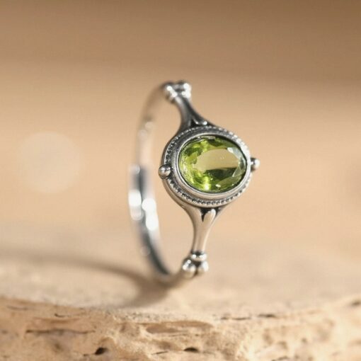 Adjustable "Clarity of Mind" Ring in Genuine Peridot