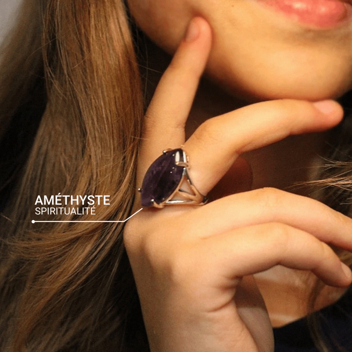 Adjustable 'Vision' Natural Stone Ring