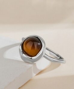 Adjustable "Shakti" Tiger Eye & Silver Ring