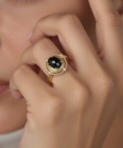 Adjustable Magnetic Black Ring - Black Spinel