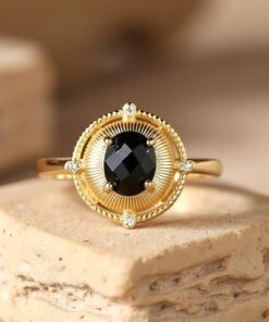 Adjustable Magnetic Black Ring - Black Spinel