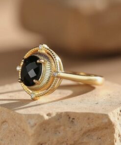Adjustable Magnetic Black Ring - Black Spinel