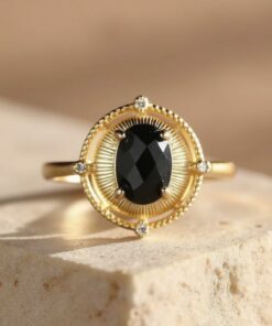 Adjustable Magnetic Black Ring - Black Spinel