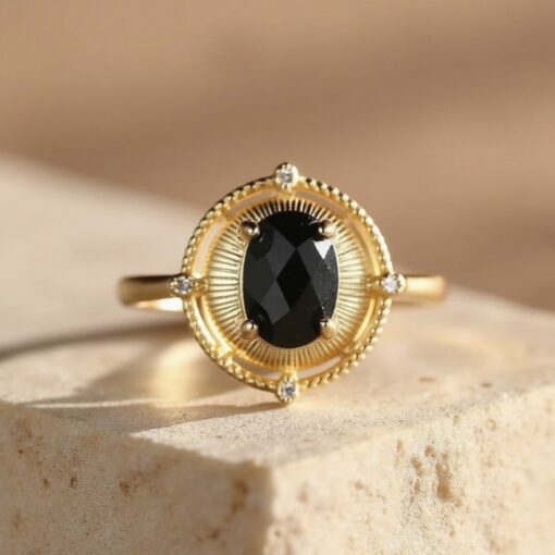 Adjustable Magnetic Black Ring - Black Spinel