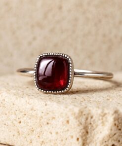 Adjustable Square Passion Ring in Garnet
