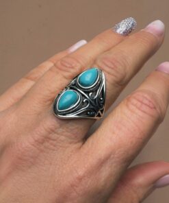 Echo Protector Ring in Turquoise & Silver