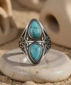 Echo Protector Ring in Turquoise & Silver