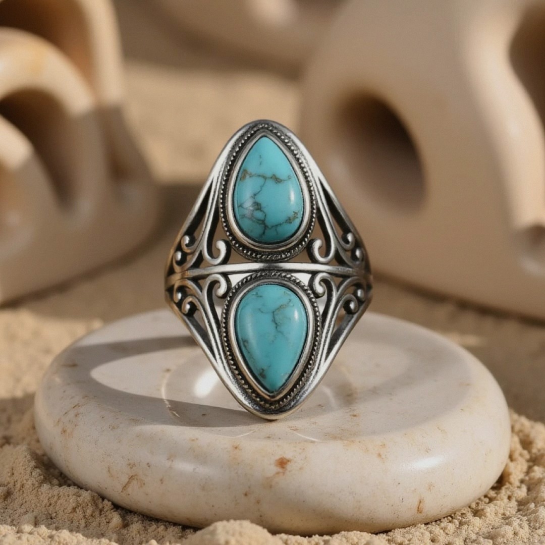 Echo Protector Ring in Turquoise & Silver