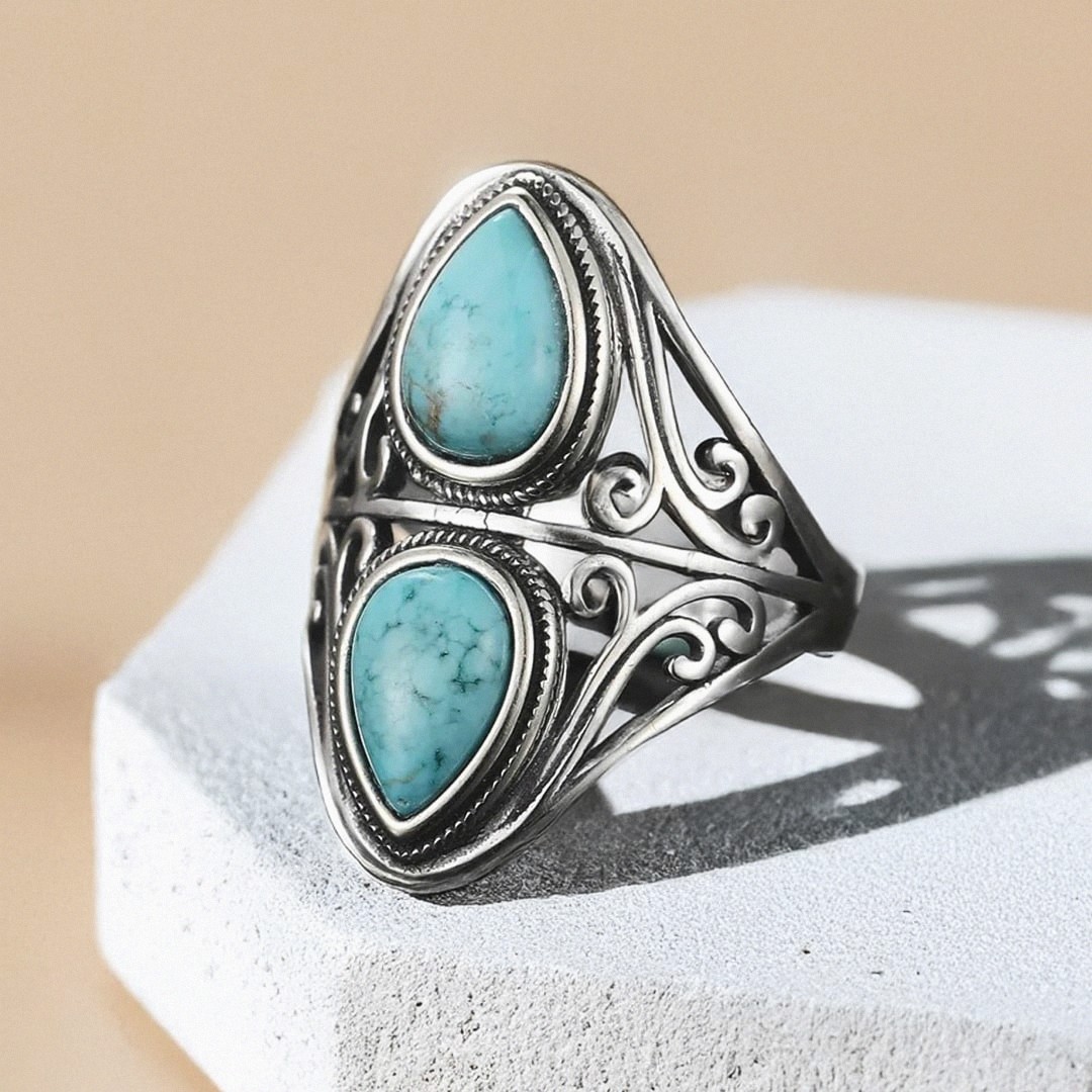Echo Protector Ring in Turquoise & Silver