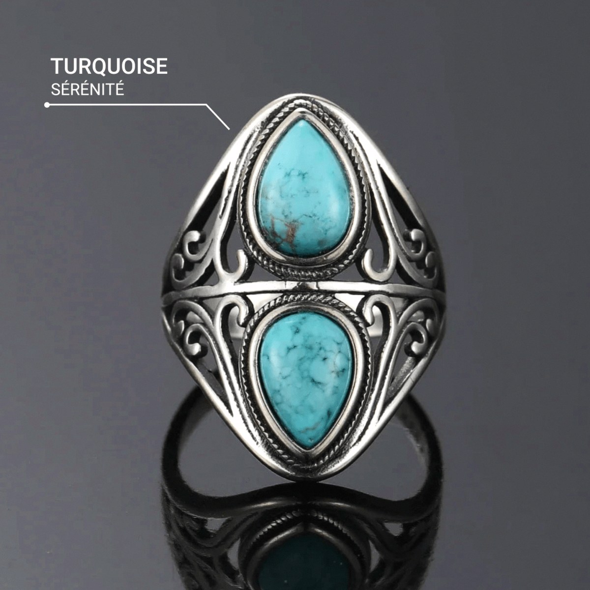 Echo Protector Ring in Turquoise & Silver