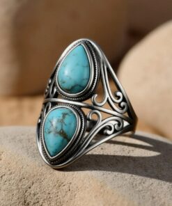 Echo Protector Ring in Turquoise & Silver
