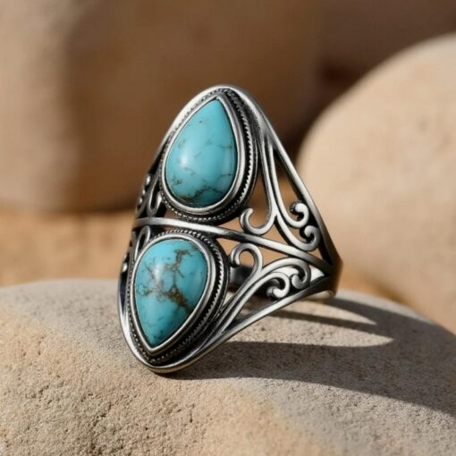 Echo Protector Ring in Turquoise & Silver