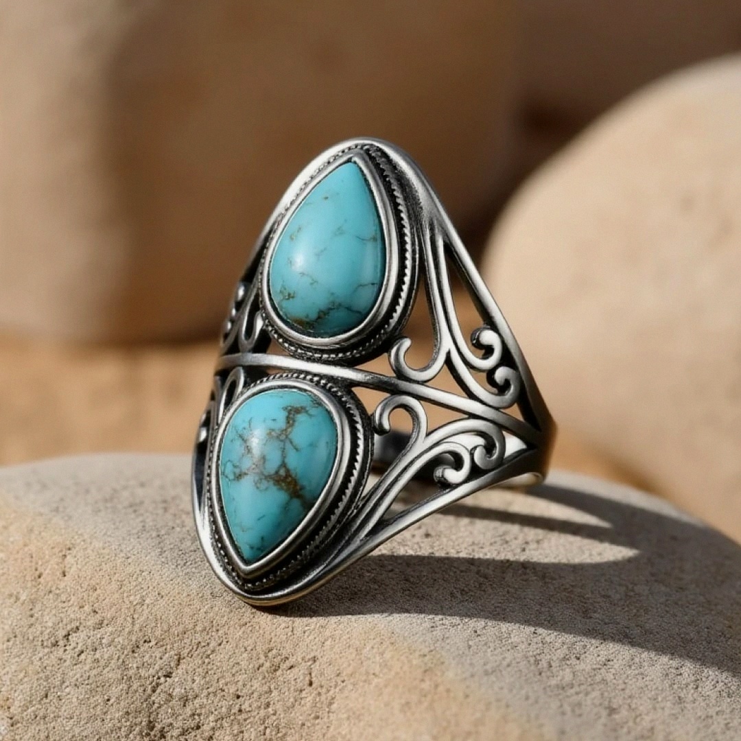 Echo Protector Ring in Turquoise & Silver