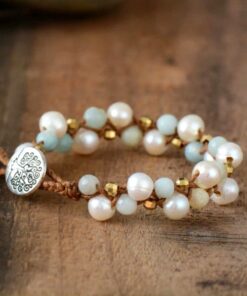 Treasured Seas Bracelet - Amazonite and Freshwater Pearls