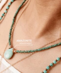 Amazonite Drop Necklace with Jasper Beads