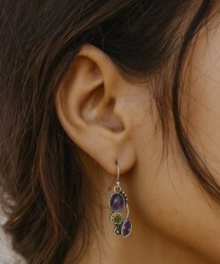 Amethyst & Peridot 'Cascade of Serenity' Earrings