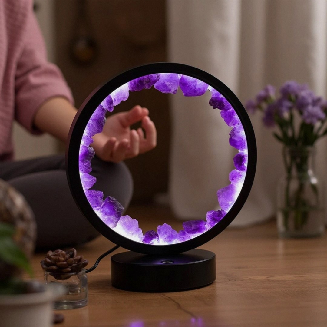 Amethyst Circle of Light Lamp