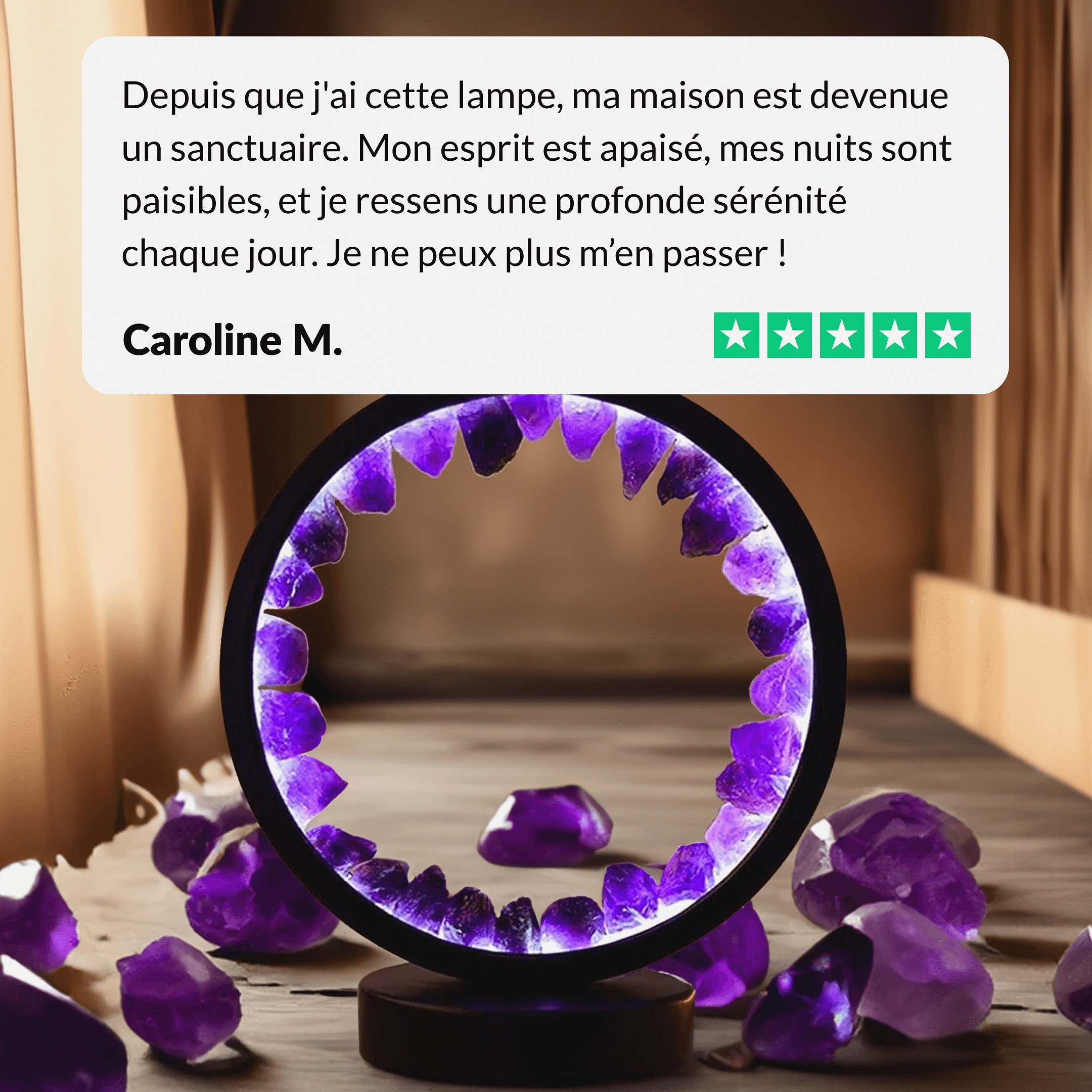 Amethyst Circle of Light Lamp