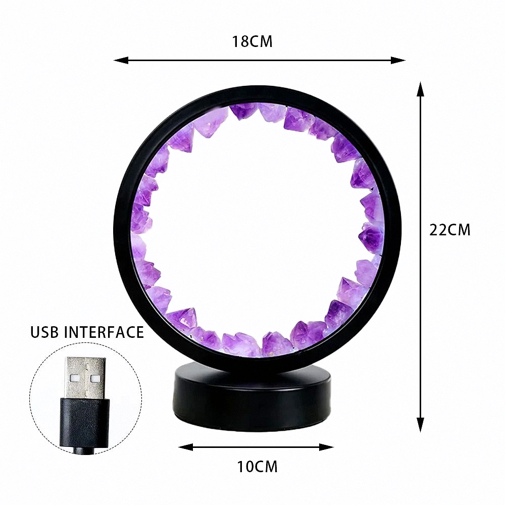 Amethyst Circle of Light Lamp