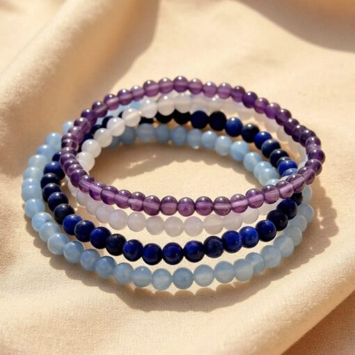 Inner Balance Set with Amethyst, Moonstone, Lapis Lazuli & Aquamarine