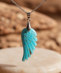 Natural Stone Angel Wing Pendant