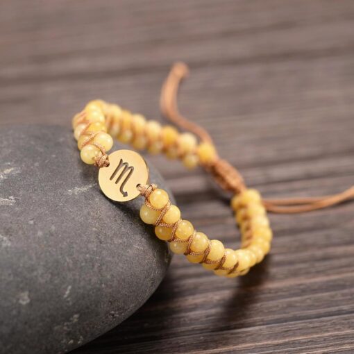 12 Constellations Natural Stone Braided Bracelet