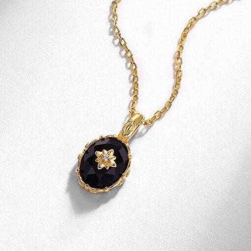 Mystery Night Pendant in Black Agate