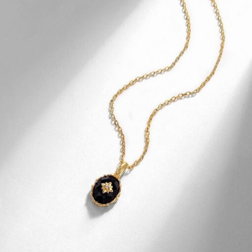 Mystery Night Pendant in Black Agate