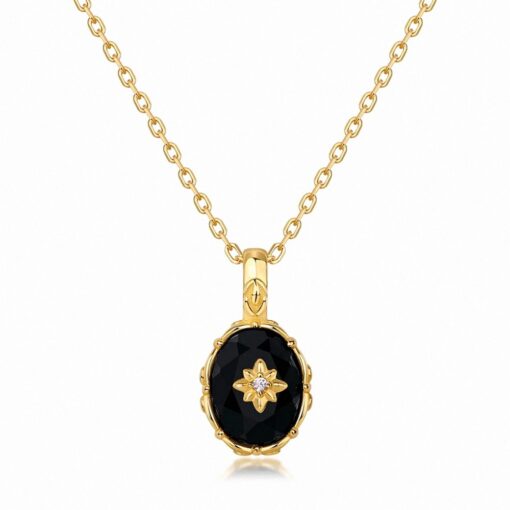 Mystery Night Pendant in Black Agate