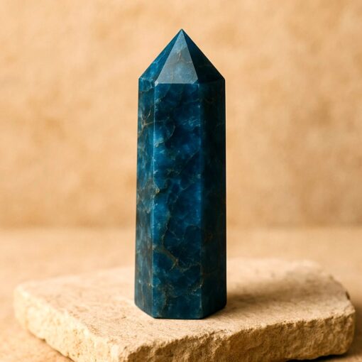 Blue Apatite Point "Concentration & Serenity"