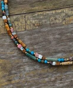 Chic Bohemian Necklace with Natural Stones