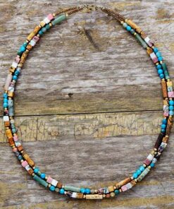 Chic Bohemian Necklace with Natural Stones