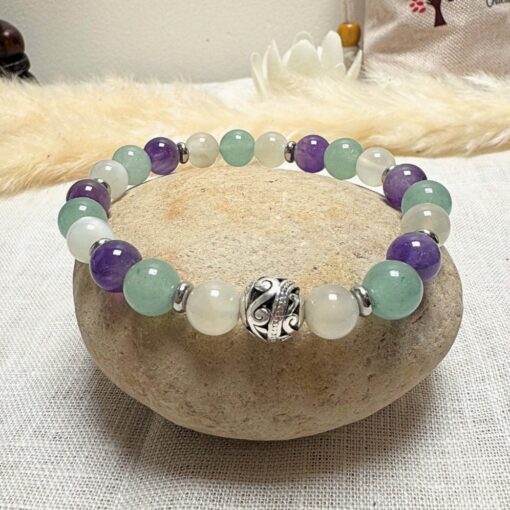 Moment of Calm Bracelet in Aventurine, Amethyst, and Moonstone