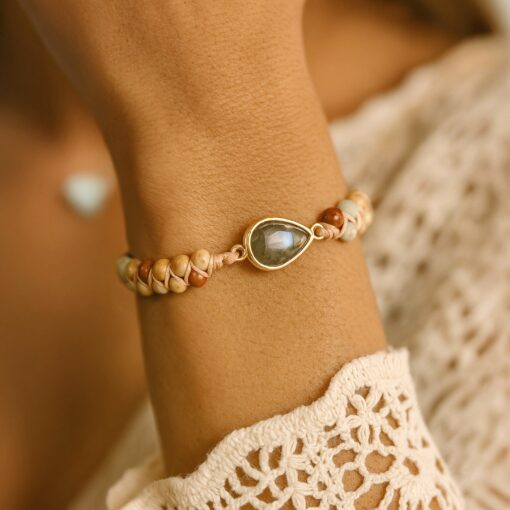 Audace Braided Bracelet in Jasper & Labradorite - Handcrafted Gemstone Jewelry