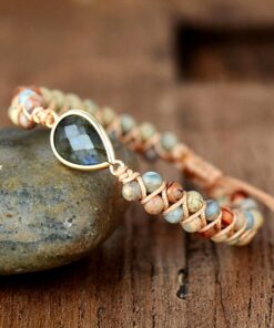 Audace Braided Bracelet in Jasper & Labradorite - Handcrafted Gemstone Jewelry