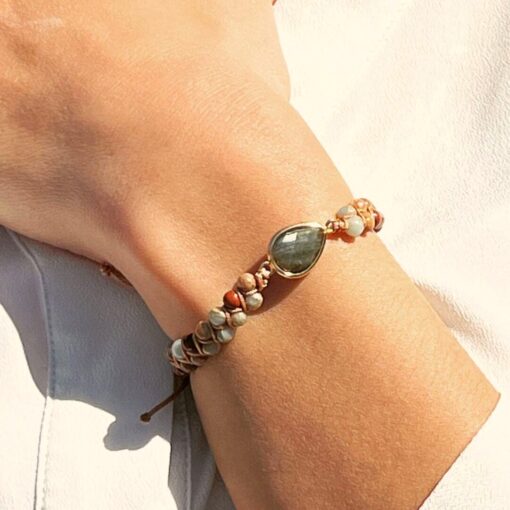 Audace Braided Bracelet in Jasper & Labradorite - Handcrafted Gemstone Jewelry
