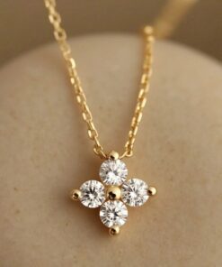 Glow Clover Necklace in Zircon