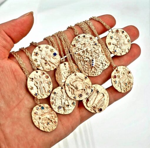 Gold Constellation Pendant - Zodiac Signs