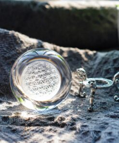 Flower of Life Crystal Ball with Stand